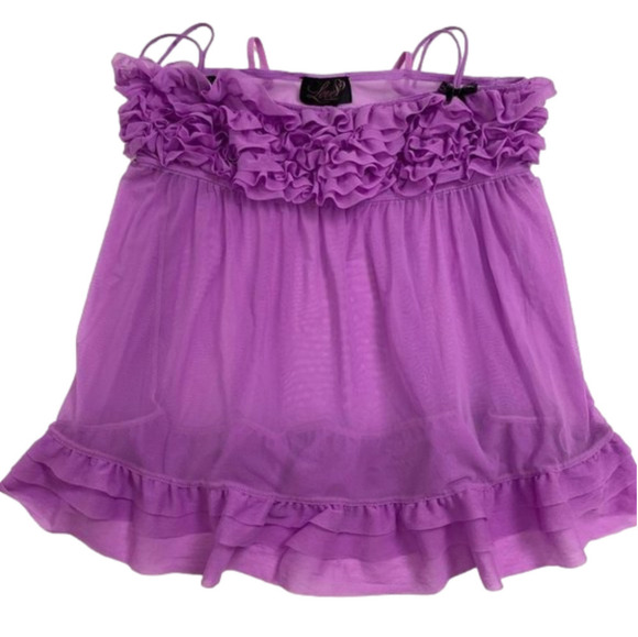 𝅺Love by La  Senza Ruffled Purple Baby Doll … - Picture 1 of 3